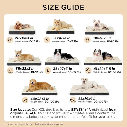 Bedsure Large Dog Bed for Large Dogs up to 75Lbs - Big Orthopedic Dog Beds with Removable Washable Cover, Egg Crate Foam Pet Bed Mat, Grey